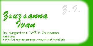 zsuzsanna ivan business card